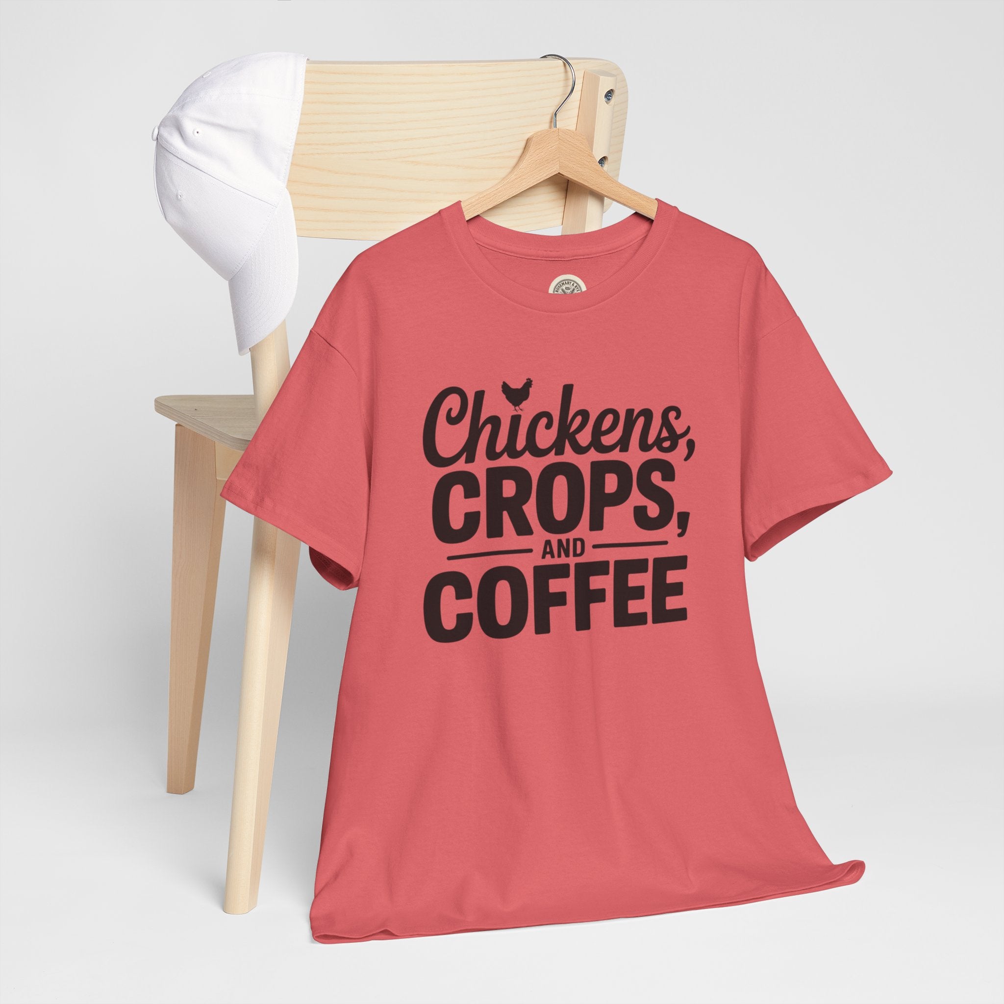 Chickens, Crops and Coffee Tee — Farm Life Graphic T-Shirt