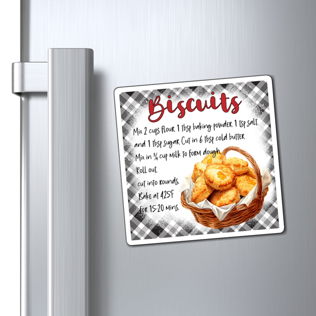 Biscuits Recipe Magnet — Country Kitchen Refrigerator Decor