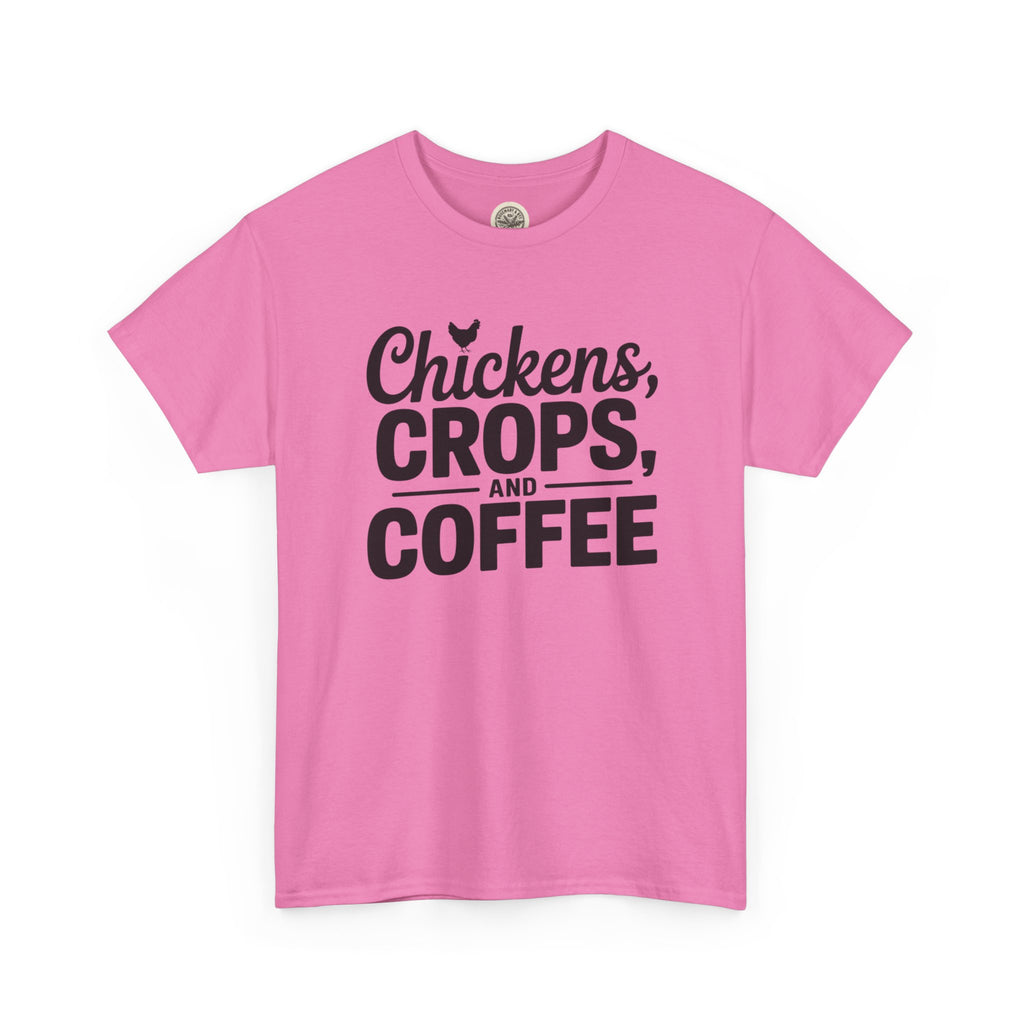 Chickens, Crops and Coffee Tee — Farm Life Graphic T-Shirt