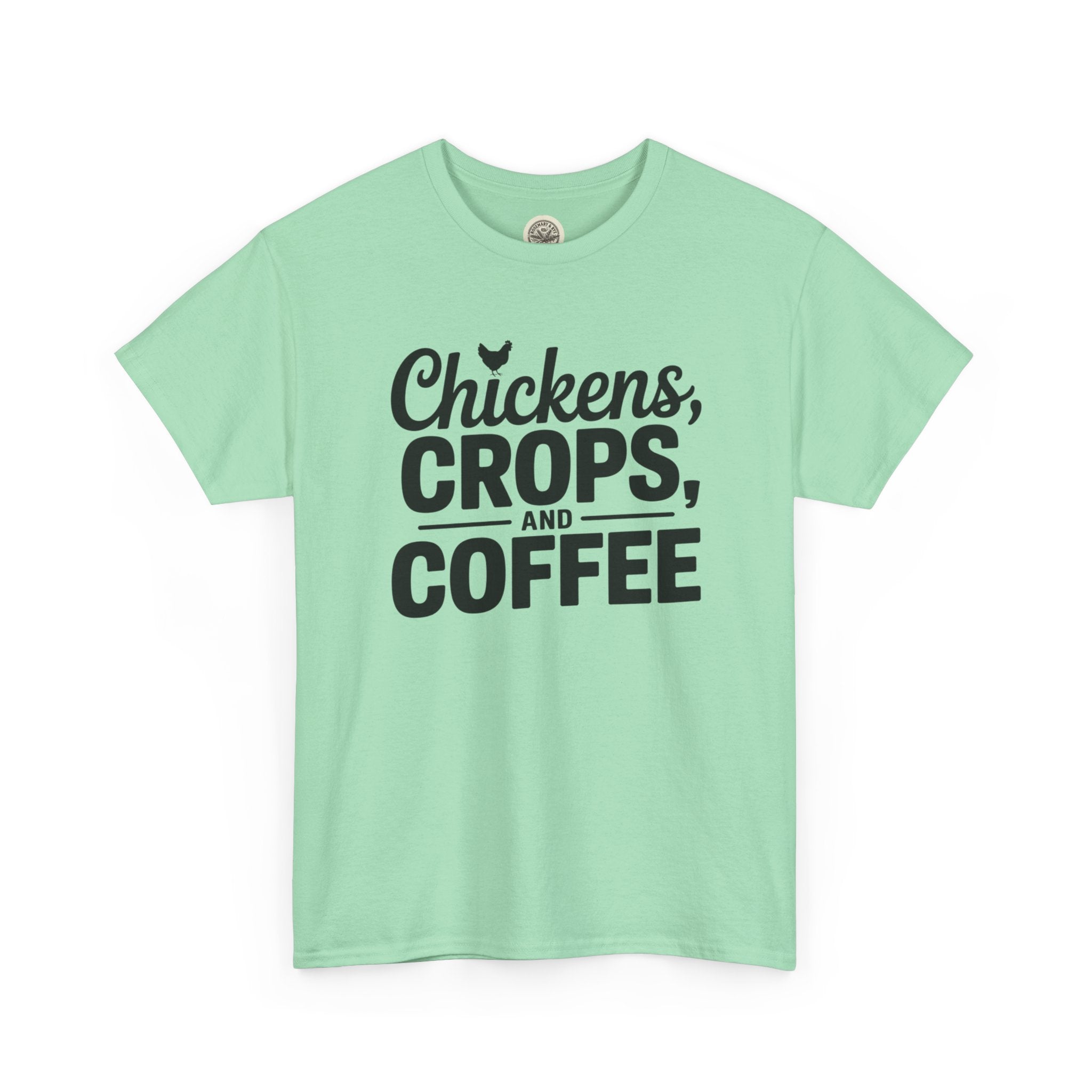 Chickens, Crops and Coffee Tee — Farm Life Graphic T-Shirt