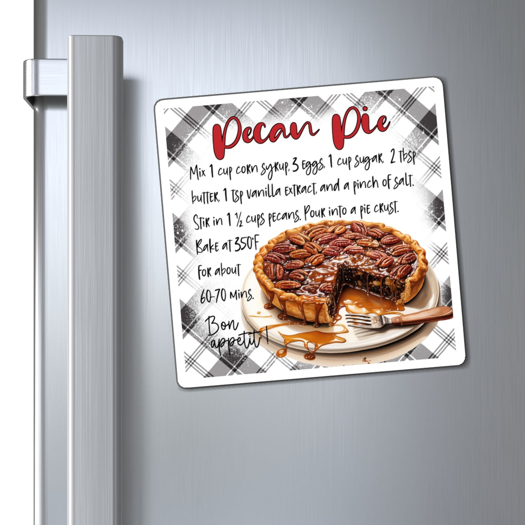 Pecan Pie Recipe Magnet — Kitchen Recipe Fridge Magnet