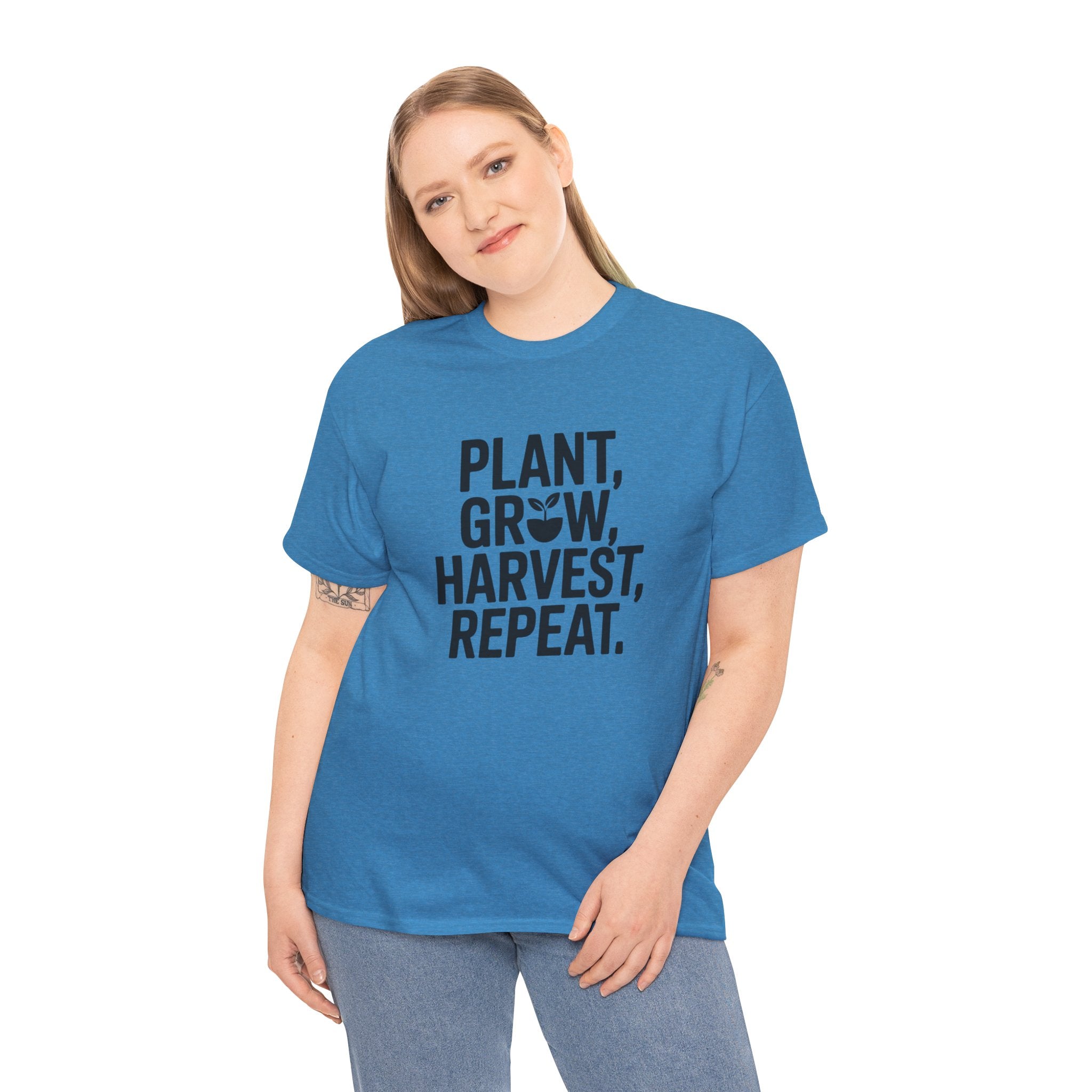 Gardening Tee — "Plant, Grow, Harvest, Repeat."