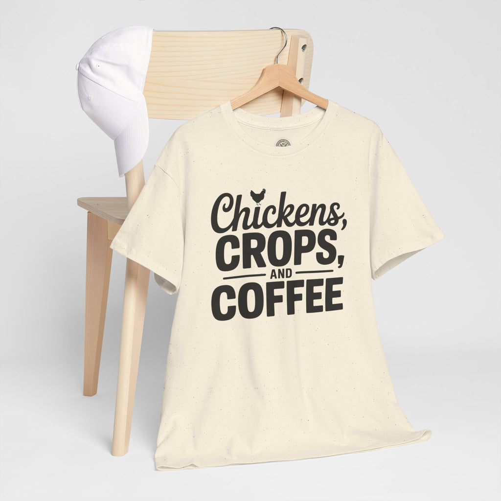 Chickens, Crops and Coffee Tee — Farm Life Graphic T-Shirt