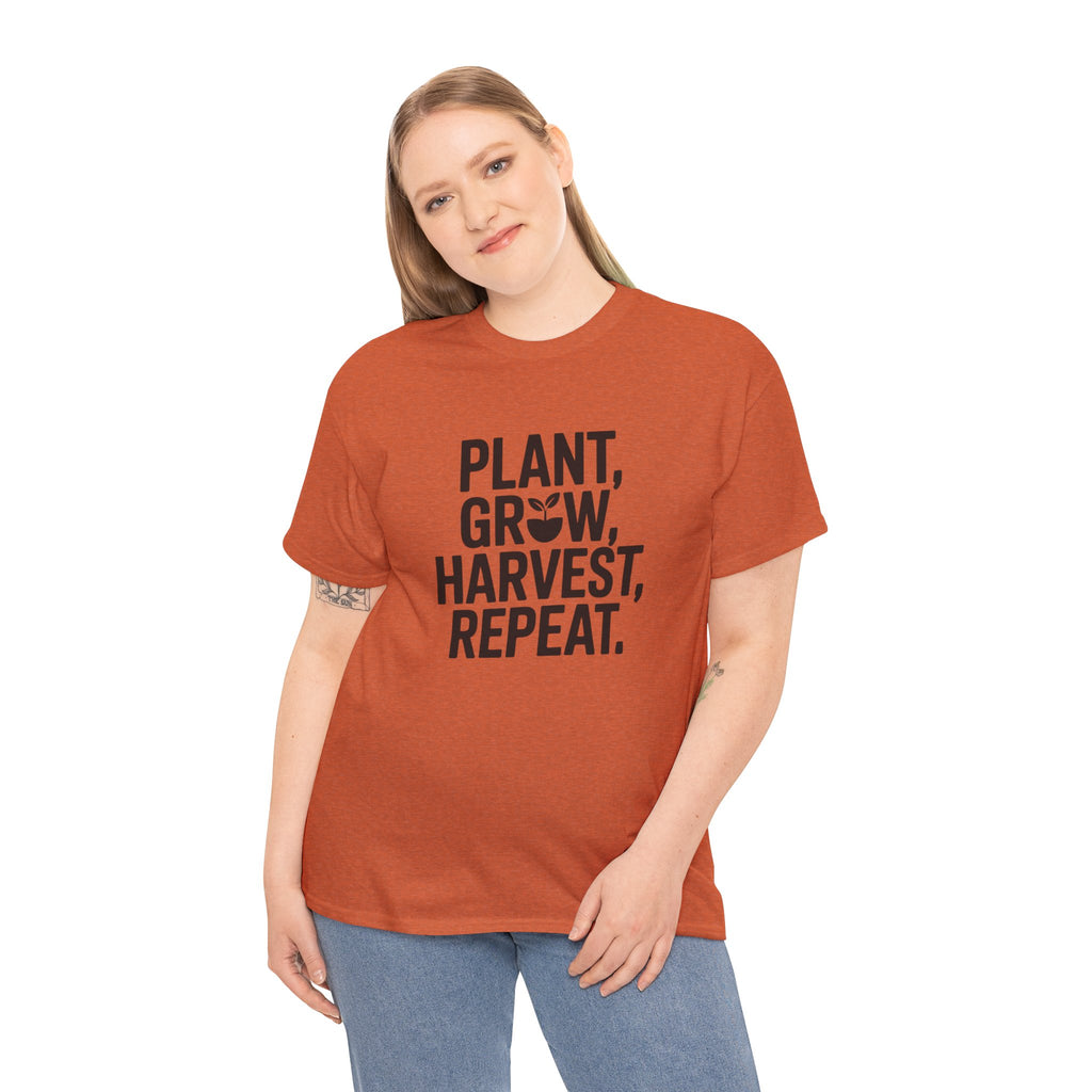 Gardening Tee — "Plant, Grow, Harvest, Repeat."